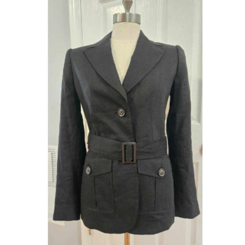 Belted Black Brooks Brothers Blazer, Sz. 4